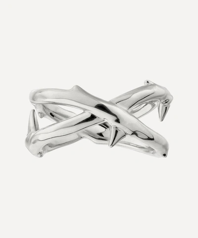 Shaun Leane Silver Rose Thorn Wide Band Ring