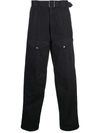 GIVENCHY GIVENCHY BELTED STRAIGHT-LEG TROUSERS - 黑色