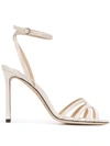 JIMMY CHOO JIMMY CHOO MIMI PATENT HEELED SANDALS - WHITE