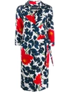 SAMANTHA SUNG SAMANTHA SUNG HEPBURN WRAP DRESS - BLUE