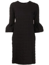 ANTONELLI ANTONELLI TEXTURED PUFF SLEEVE DRESS - 黑色