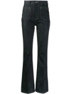 MONCLER MONCLER HIGH-WAISTED FLARED JEANS - 蓝色