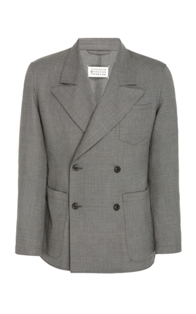 Maison Margiela Unlined Double Breasted Wool Jacket In Grey