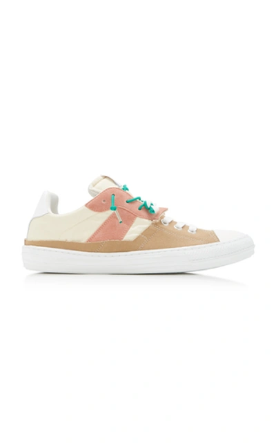 Maison Margiela Replica Suede, Shell And Canvas Low-top Sneakers In Neutral