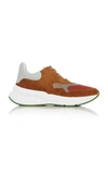 ALEXANDER MCQUEEN SUEDE, MESH AND LEATHER SNEAKERS,714629