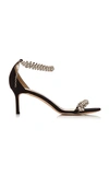 JIMMY CHOO SHILOH JEWEL-EMBELLISHED SUEDE SANDALS,717257