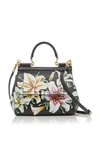 DOLCE & GABBANA SICILY SMALL FLORAL-PRINTED TEXTURED-LEATHER SHOULDER BAG,BB6003 AA079 HNKK8