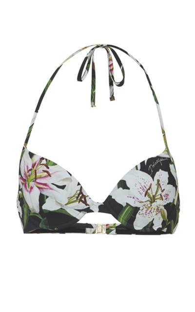Dolce & Gabbana Lily-print Balconette Bikini Top In Floral