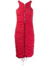 BEN TAVERNITI UNRAVEL PROJECT UNRAVEL PROJECT RUCHED DRESS - RED