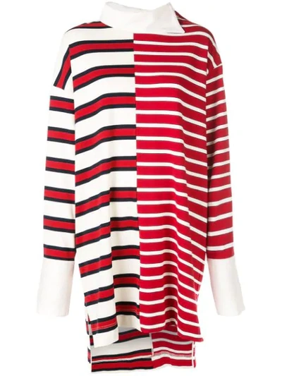 Monse Striped Shirt Jersey Dress - 红色 In Red