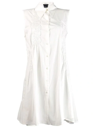 Ann Demeulemeester Long Shirt With Side-ruches - 白色 In White