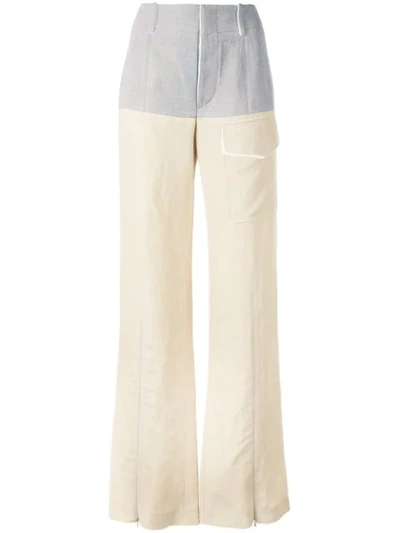 Chloé Neutral Women's Colour Block Trousers In White