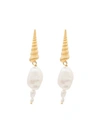 ANNI LU ANNI LU SHELL PEARL DROP EARRINGS - 白色