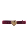 DOLCE & GABBANA EMBELLISHED GOLD-TONE VELVET BELT,724087