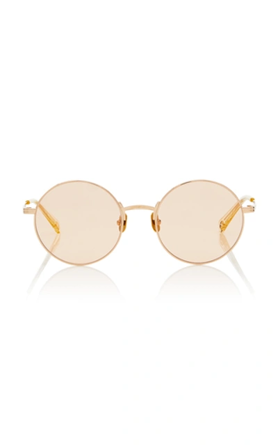 Peter And May Daisy Round-frame Titanium Sunglasses In Pink
