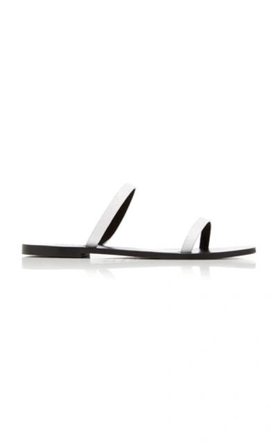 A.emery Lola Snake-effect Leather Sandals In White