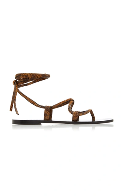 A.emery Finnley Snake-effect Leather Sandals In Brown