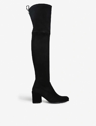 STUART WEITZMAN STUART WEITZMAN WOMENS BLACK TIELAND VELVET OVER-THE-KNEE BOOTS,641-10004-7810700209