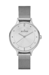 Skagen Women's Anita Stainless Steel Mesh Bracelet Watch 30mm Skw2149 In Silver