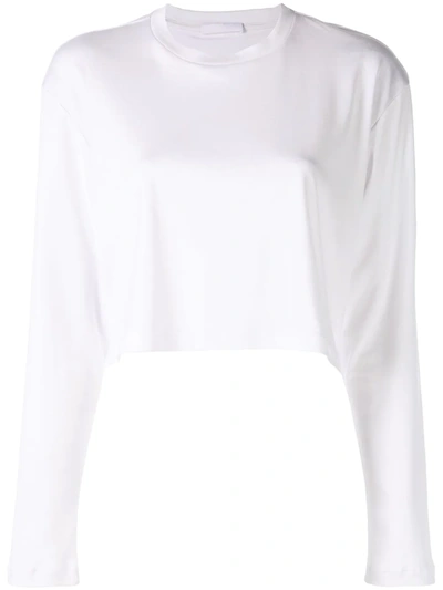 Wardrobe.nyc Release 03 Long Sleeve Cropped T-shirt In White