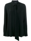 Rokh Tie Neck Shirt In Black