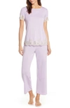 Natori Shangri La Luxe Lace-trim Pajama Set In Lwc Ht Wisteria