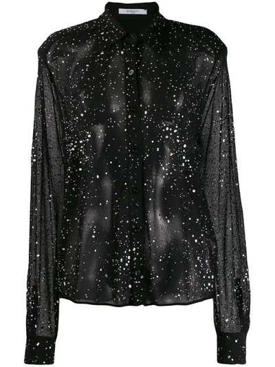 Givenchy Crystal Studded Knit Shirt - 黑色 In Black