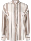 BRUNELLO CUCINELLI BRUNELLO CUCINELLI STRIPED SHIRT - NEUTRALS