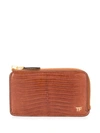TOM FORD TOM FORD LIZARD-EFFECT WALLET - BROWN