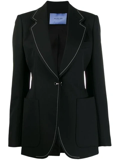 Mugler Contrast Stitch Blazer - 黑色 In 1999 Black