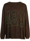 424 424 FRONT LOGO T-SHIRT - BROWN