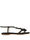 ANNA BAIGUERA ANNA BAIGUERA CRYSTAL EMBELLISHED SANDALS - BLACK