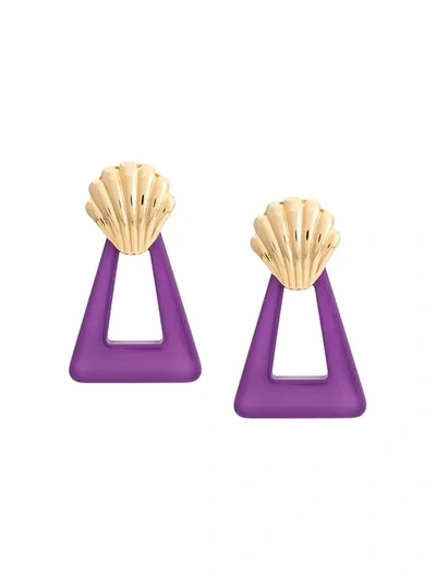 Rixo London Triangle Shell Earrings - 紫色 In Purple