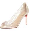 CHRISTIAN LOUBOUTIN SUCRE GLACE EMBELLISHED CLEAR SANDAL,3190149