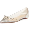 CHRISTIAN LOUBOUTIN GROTIKA SPIKE CLEAR FLAT,3190533