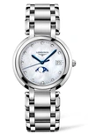 Longines Primaluna Watch, 34mm In Silver/ Mop/ Silver