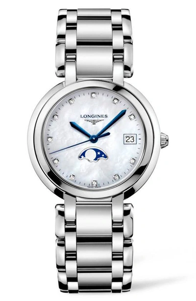 LONGINES PRIMALUNA DIAMOND BRACELET WATCH, 30MM,L81164876