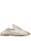 AGL ATTILIO GIUSTI LEOMBRUNI AGL FLAT METALLIC LOAFERS - 金色