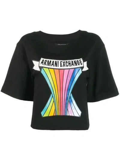 Armani Exchange Rainbow Loose T-shirt - 黑色 In Black