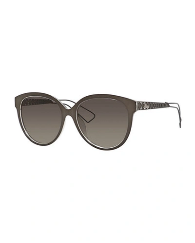 Dior Ama 2 Round Sunglasses In Grey Crybrown Gr