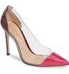Gianvito Rossi Plexi 105 Patent-leather Pumps In Fuschia/ Pvc