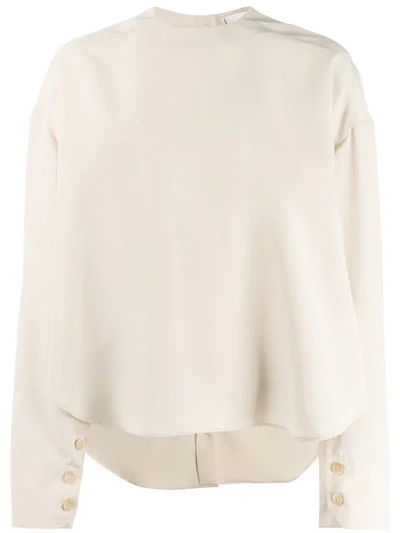 A.w.a.k.e. Audrey Reverse Collar Shirt In Neutrals