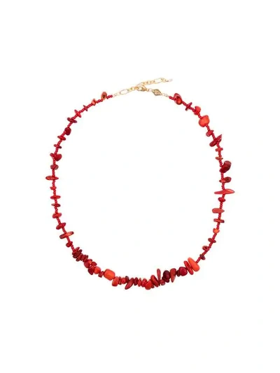 Anni Lu Stone Beaded Necklace In Red