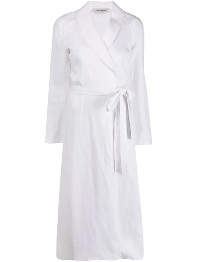 A_plan_application Tie Waist Dress - 白色 In White