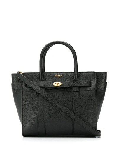 Mulberry Mini Zipped Bayswater Tote In Black