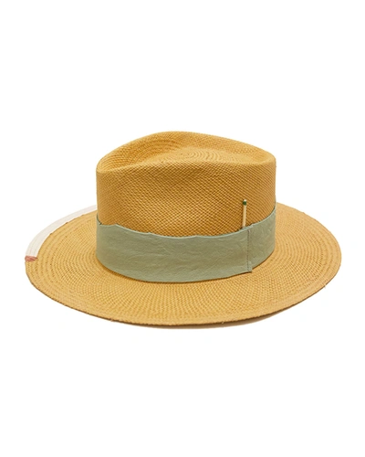 Nick Fouquet Playa Verde Straw Fedora Hat In Golden Brown