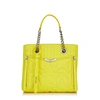 JIMMY CHOO HELIA SHOPPER/S Small Fluroscent Yellow Star Matelassé Nappa Leather Shopper Bag,HELIASHOPPERSTMN