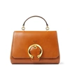 JIMMY CHOO MADELINE TOP HANDLE Cuoio Calf Leather Top Handle Bag with Metal Buckle,MADELINETOPHANDLETRM