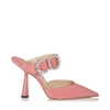 JIMMY CHOO SMOKEY 100 Candyfloss Suede Pumps with Jewelled Buckle,SMOKEY100SJU S