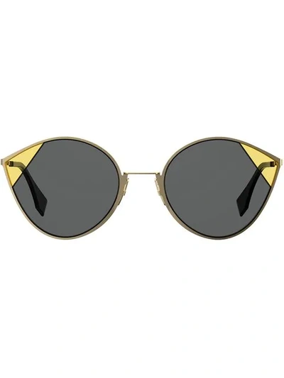 Fendi Eyewear Mirrored/tinted Sunglasses - 金色 In Gold